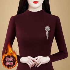 批发2025秋冬时尚修身双面德绒打底衫女洋气保暖内搭半高领上衣