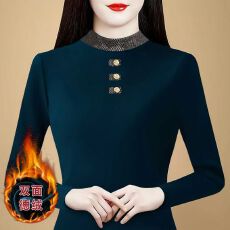 批发2025秋冬时尚修身双面德绒打底衫女洋气保暖内搭半高领上衣