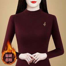 批发2025秋冬时尚修身双面德绒打底衫女洋气保暖内搭半高领上衣