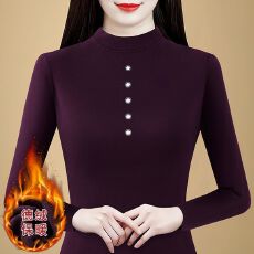 批发2025秋冬时尚修身双面德绒打底衫女洋气保暖内搭半高领上衣