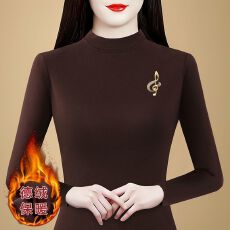 批发2025秋冬时尚修身双面德绒打底衫女洋气保暖内搭半高领上衣