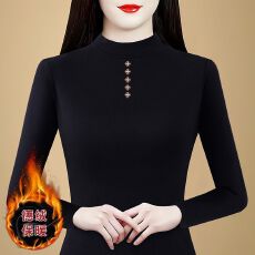 批发2025秋冬时尚修身双面德绒打底衫女洋气保暖内搭半高领上衣