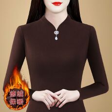 批发2025秋冬时尚修身双面德绒打底衫女洋气保暖内搭半高领上衣