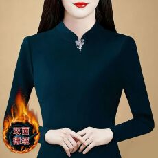 批发秋冬时尚修身双面德绒打底衫女洋气保暖内搭半高领上衣