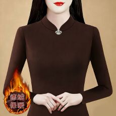 批发2026秋冬时尚修身双面德绒打底衫女洋气保暖内搭半高领上衣