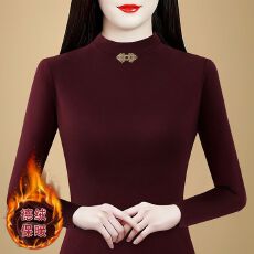 批发2026秋冬时尚修身双面德绒打底衫女洋气保暖内搭半高领上衣