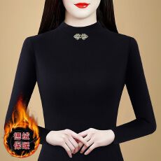 批发2026秋冬时尚修身双面德绒打底衫女洋气保暖内搭半高领上衣