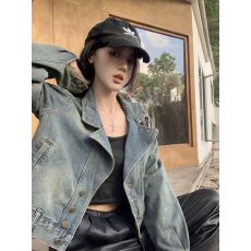 批发有货西装领<b class='q'>牛仔</b>外套女2025春秋设计感小个子短款显瘦休闲夹克上衣