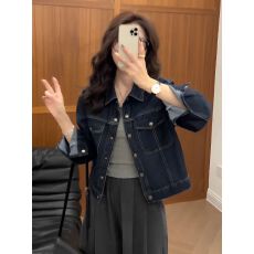 批发美式复古短款牛仔外套女<b class='q'>秋</b>季2025新款小个子休闲时尚百搭夹克上衣