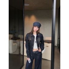 批发美式复古蓝色<b class='q'>牛仔</b>外套女2025新款秋季休闲翻领小个子短款<b class='q'>夹克</b>上衣