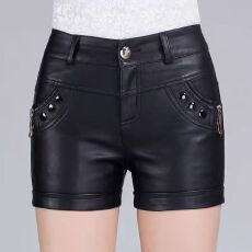 批发秋冬皮<b class='q'>短裤</b><b class='q'>女</b>2025新款加绒百搭显瘦PU皮裤<b class='q'>女</b><b class='q'>短裤</b>韩版外穿打底靴裤