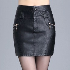 批发小皮裙女2025新款气质高腰秋冬显瘦PU皮短裙大码半身裙包臀一步裙