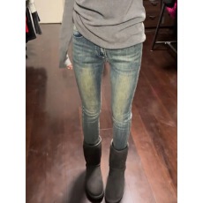 批发美式复古做旧紧身九分铅笔裤女2025秋冬新款显瘦小脚牛仔裤潮