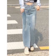 批发盐系轻熟休闲风开叉牛仔裙2026年春季新款百搭显瘦垂感高腰半身裙