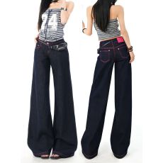 批发质感原牛色微喇牛仔裤<b class='q'>女</b>2026春秋新款梨形高腰显瘦喇叭<b class='q'>裤</b>