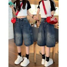 批发高腰牛仔短裤女夏季薄款2026新款美式中裤显瘦夏天五分裤