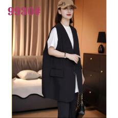 批发春秋新款时尚休闲宽松百搭气质显瘦洋气韩版翻盖口袋设计西装马甲