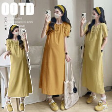 批发实拍 <b class='q'>孕妇</b><b class='q'>法式</b>气质V领显瘦绑带<b class='q'>连衣裙</b>简约休闲中长款直筒裙子