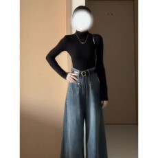 批发德绒270克 半高领长袖t恤<b class='q'>女</b>秋冬纯欲风修身内搭打底上衣