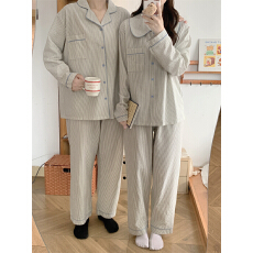 批发实拍实价 新款睡衣女韩系简约条纹休闲宽松舒适亲肤<b class='q'>家居服</b>套装