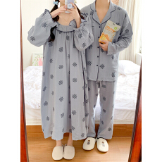 批发实拍实价 秋女新款长袖睡裙纯棉纱布睡衣<b class='q'>连衣裙</b>可外穿家居服