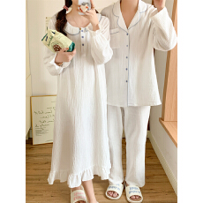 批发实拍实价 秋季新款情侣睡衣韩版宽松长袖休闲家居服