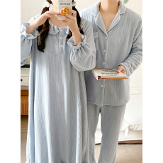 批发实拍实价 韩系毛绒新款情侣睡衣女休闲舒适简约家居服