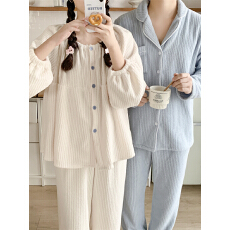 批发实拍实价 冬季新款<b class='q'>情侣</b><b class='q'>睡衣</b>女韩系简约家居服