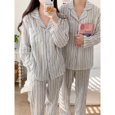 批发实拍实价 春季新款情侣睡衣<b class='q'>韩版</b>宽松<b class='q'>长袖</b>休闲家居服套装