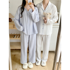 批发实拍实价 春季新款情侣睡衣<b class='q'>韩版</b>宽松<b class='q'>长袖</b>休闲家居服套装