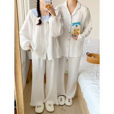 批发实拍实价 春季新款情侣睡衣<b class='q'>韩版</b>宽松<b class='q'>长袖</b>休闲家居服套装