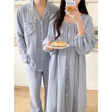 批发实拍实价 <b class='q'>春</b>季新款情侣睡衣韩版宽松长袖休闲家居服套装