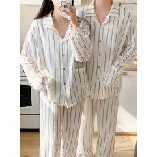 批发实拍实价 新款情侣睡衣<b class='q'>韩版</b>宽松<b class='q'>长袖</b>休闲家居服套装