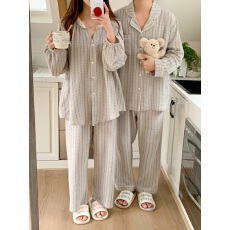 批发实拍实价花边宽松双层棉纱花边家居服<b class='q'>睡衣</b><b class='q'>情侣装</b>韩版新款