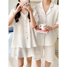 批发实拍实价 夏季新款<b class='q'>休闲</b>宽松情侣装女款纯色韩国男士家居服