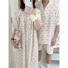 批发实拍实价 新款情侣<b class='q'>睡衣</b>韩版宽松短袖休闲家居服睡裙
