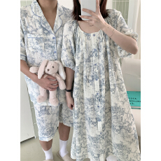 批发实拍实价 <b class='q'>夏季</b>新款<b class='q'>情侣</b><b class='q'>睡衣</b>韩版宽松短袖休闲家居服套装