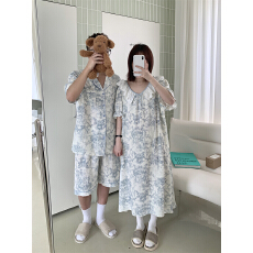 批发实拍实价 夏季新款<b class='q'>情侣</b><b class='q'>睡衣</b>韩版宽松<b class='q'>短袖</b>休闲家居服睡裙