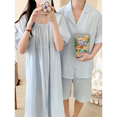 批发实拍实价 新款<b class='q'>情侣</b><b class='q'>睡衣</b>韩版宽松短袖休闲家居服睡裙