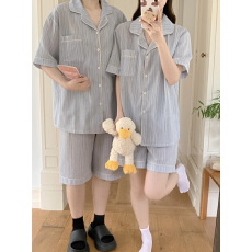 批发实拍实价 夏季新款短袖短裤情侣睡衣<b class='q'>女</b>韩系家居服套装