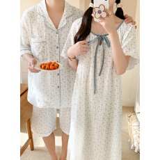 批发实拍实价ins风 夏装新款小碎花情侣装<b class='q'>睡衣</b>家居服