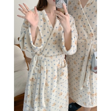 批发实拍实价 韩系情侣毛绒卡通熊舒适睡衣休闲宽松慵懒<b class='q'>睡袍</b>家居服