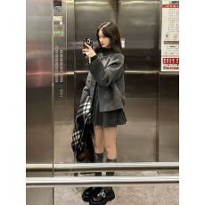 批发独特超好看秋冬灰色呢子大衣女入冬季2025新款毛呢外套短款