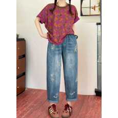 批发复古刺绣2026夏季新款宽松显瘦<b class='q'>韩版</b>大码弹力百搭牛仔直筒裤女