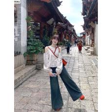 批发原版雪纺面料+内里甜美风蝴蝶结波点露肩显瘦松弛感<b class='q'>宽松</b>上衣