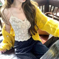 批发（原版面料）<b class='q'>甜美</b>气质休闲蕾丝罩衫2026春季新款韩版显瘦内衣外穿