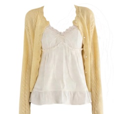 批发（原版面料）大码胖韩系学院风黄色吊带内衣女春季新款温柔慵懒风