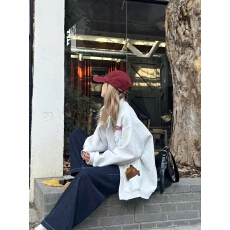 批发原版毛巾绣美式复古小狗刺绣卫衣棒球服chic百搭休闲宽松<b class='q'>开衫</b>外套