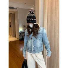 批发mcc lemons 宅女at同款 羊羔绒夹棉牛仔水洗复古棉服夹克外套女冬