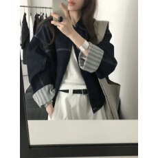 批发oversize牛仔短外套女春秋季2025新款早秋薄外套巨好看的短款夹克